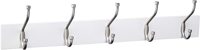 Rectangular Farmhouse Wall Coat Rack with 5 Hooks