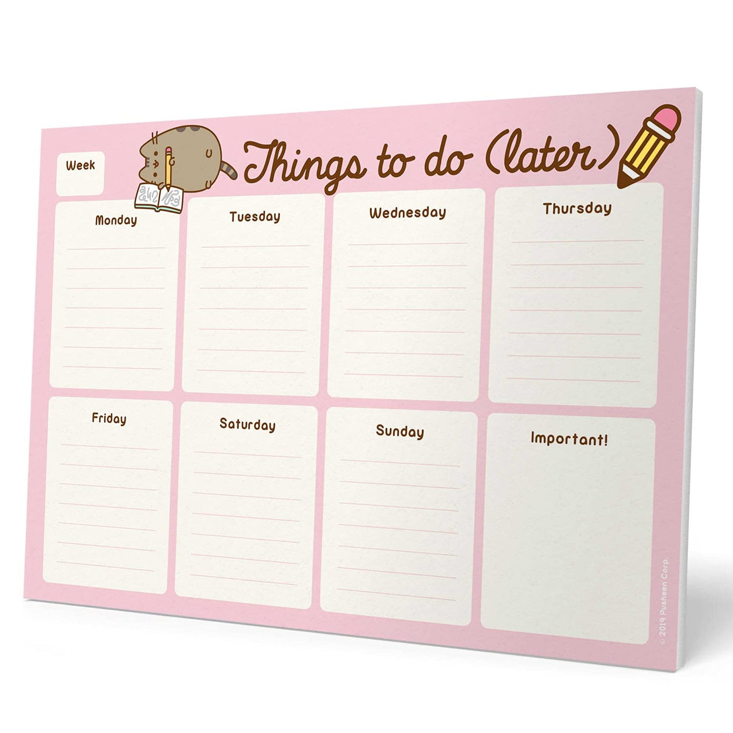 Pusheen To Do List Notepad with Calendar and Planner