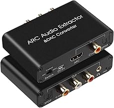 HDMI to Optical and Coaxial DAC Converter with RCA and Headphone Output