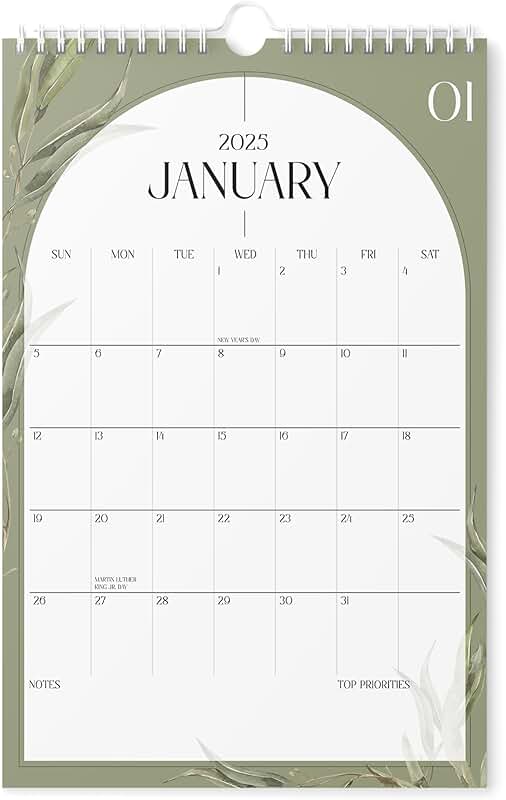 2025 Wall Calendar, Vertical 11x17 Inches, June 2026