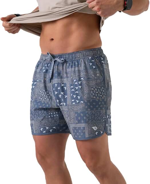 Retro duck camo swim shorts, 5-inch length