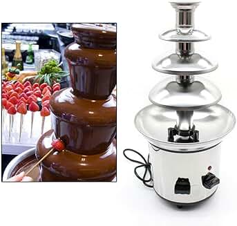 4-Tier Electric Chocolate Fountain with Adjustable Temperature
