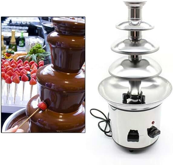 4-Tier Electric Chocolate Fountain with Adjustable Temperature
