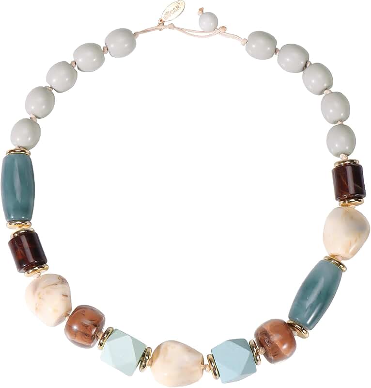 Chunky Irregular Resin Beaded Necklace for Women