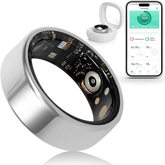 Women's Silver Sleep and Fitness Ring