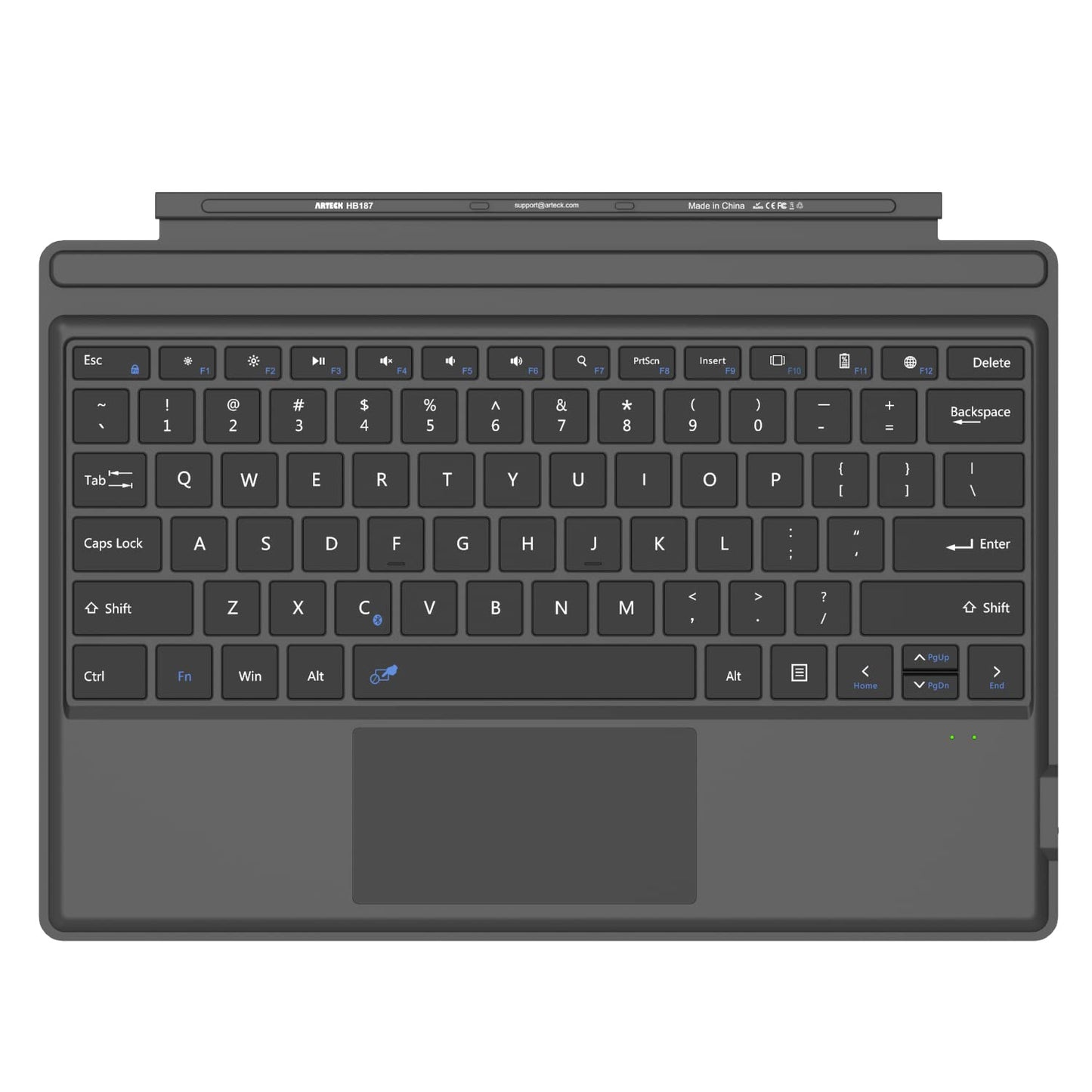 Microsoft Surface Pro Type Cover, Ultra-Slim Portable Bluetooth Wireless Keyboard with Touchpad Built-in Rechargeable Battery