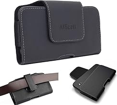 Black Leather Phone Sleeve with Belt Clip and Screen Cloth