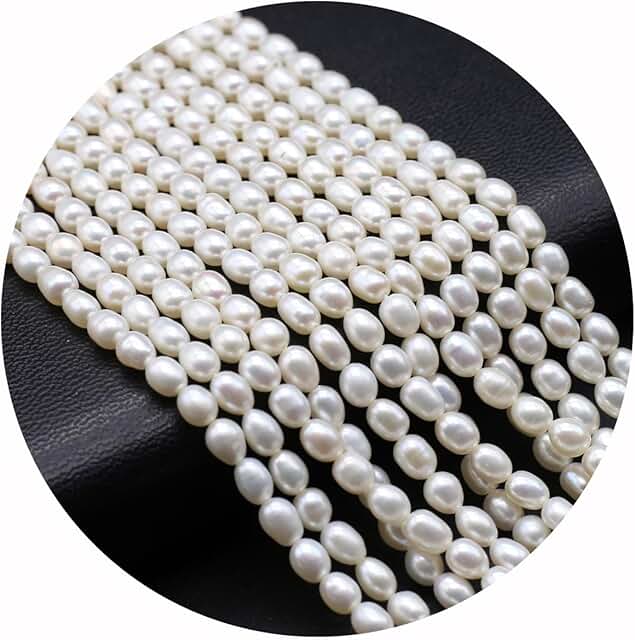 White Pearl Beads, 3-4mm, Cultured Freshwater, DIY Jewelry