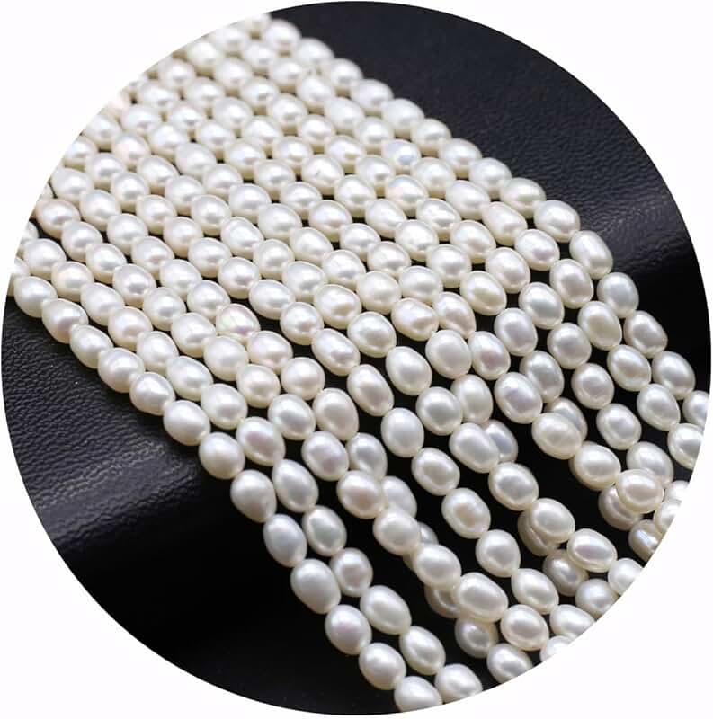 White Pearl Beads, 3-4mm, Cultured Freshwater, DIY Jewelry
