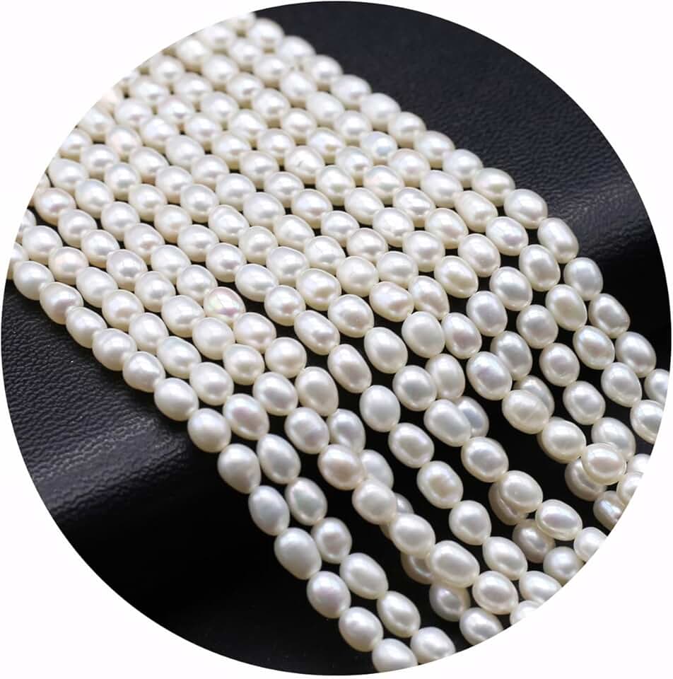 White Pearl Beads, 3-4mm, Cultured Freshwater, DIY Jewelry