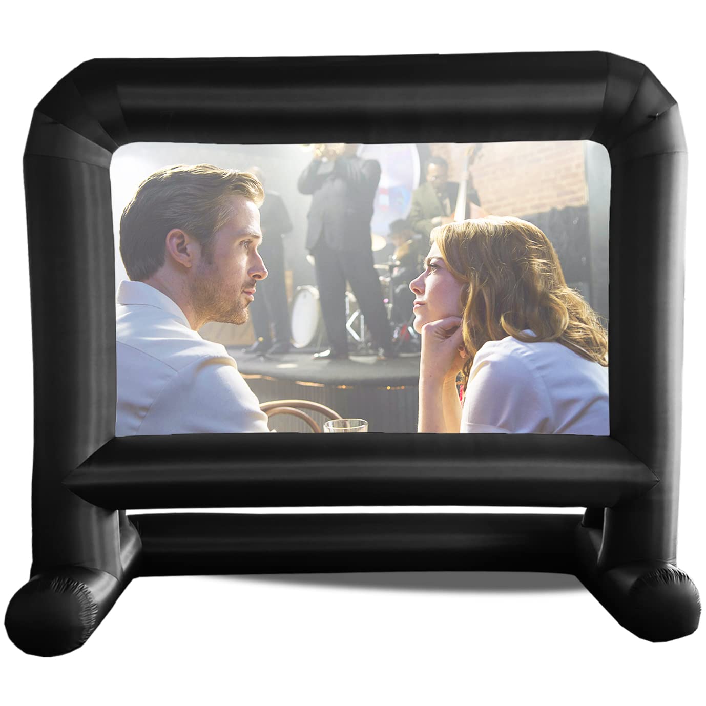 14 FT Inflatable Projector Movie Screen for Outside Indoor 104" Front/Rear Projection Screen, Blow Up Screen with Quiet Fan, for Backyard Outdoor Movie Night,TV Football Games Screening,PartySlideshow