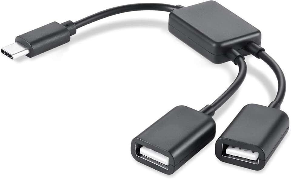 Type C to Dual USB Adapter with 2 Ports