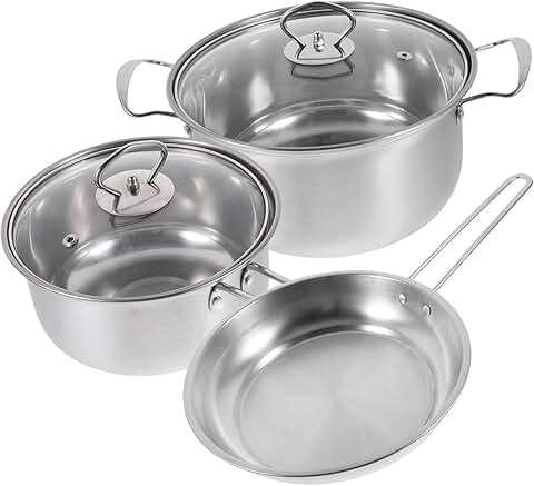 Stainless Steel Cookware Set with Easy-Clean Design