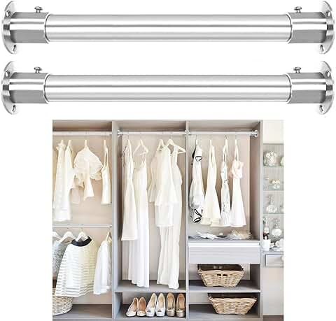 Heavy Duty 304 Stainless Steel Closet Rod, 36 Inch