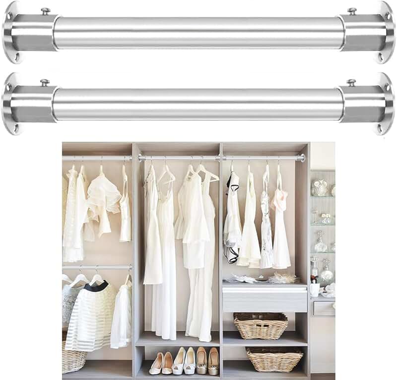 Heavy Duty 304 Stainless Steel Closet Rod, 36 Inch