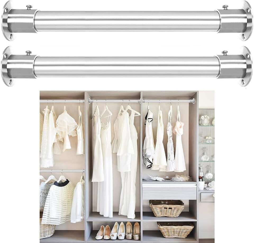 Heavy Duty 304 Stainless Steel Closet Rod, 36 Inch