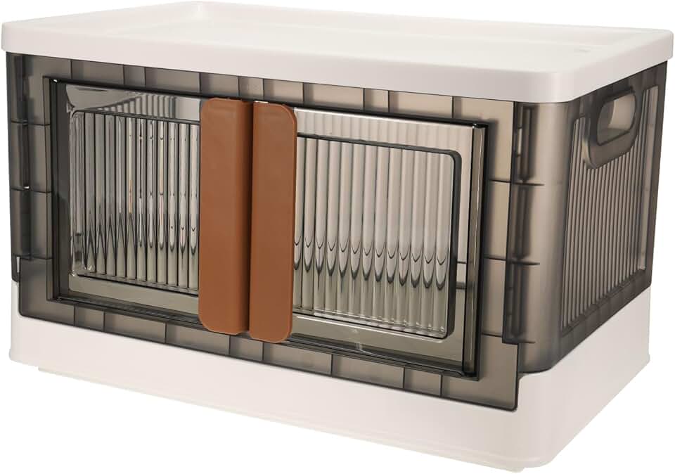 Plastic Storage Bin with Lid, 32L, White