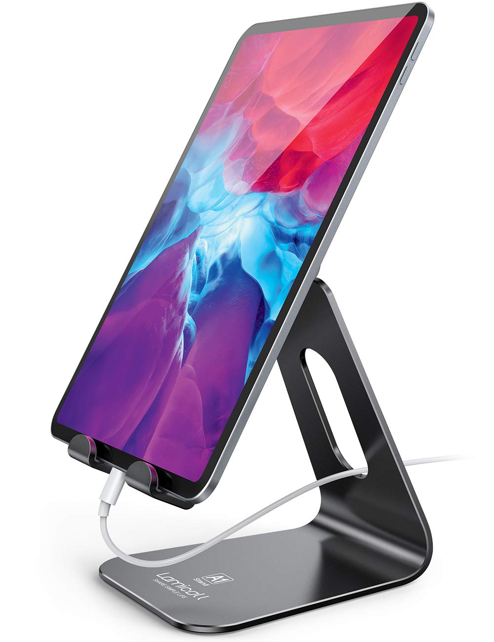 Tablet Stand Multi-Angle, Tablet Holder: Desktop Adjustable Dock Cradle Compatible with Tablets Such As iPad Air Mini Pro, Phone 13 Pro 12 Mini 11 XS Max XR X 6 7 8 Plus (4 -13 inch) - Black