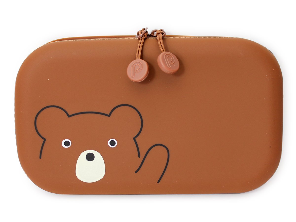 Small bear zipper pouch, 7.5 by 1.5 inches