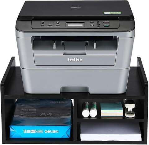 Wooden Desktop Printer Stand with Storage and Paper Holder