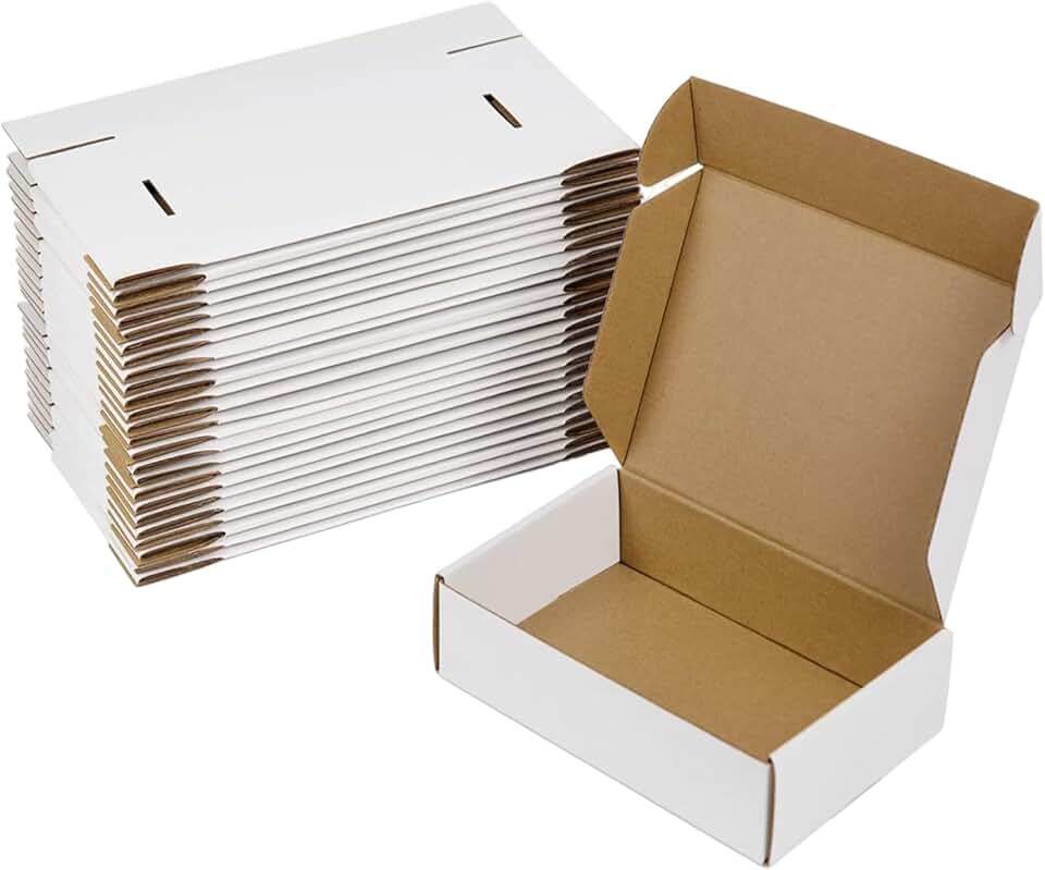 20 White Corrugated Shipping Boxes 12x9x4