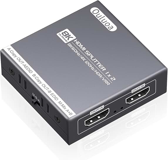 HDMI Splitter 1 In 2 Out for 4K Ultra HD Displays