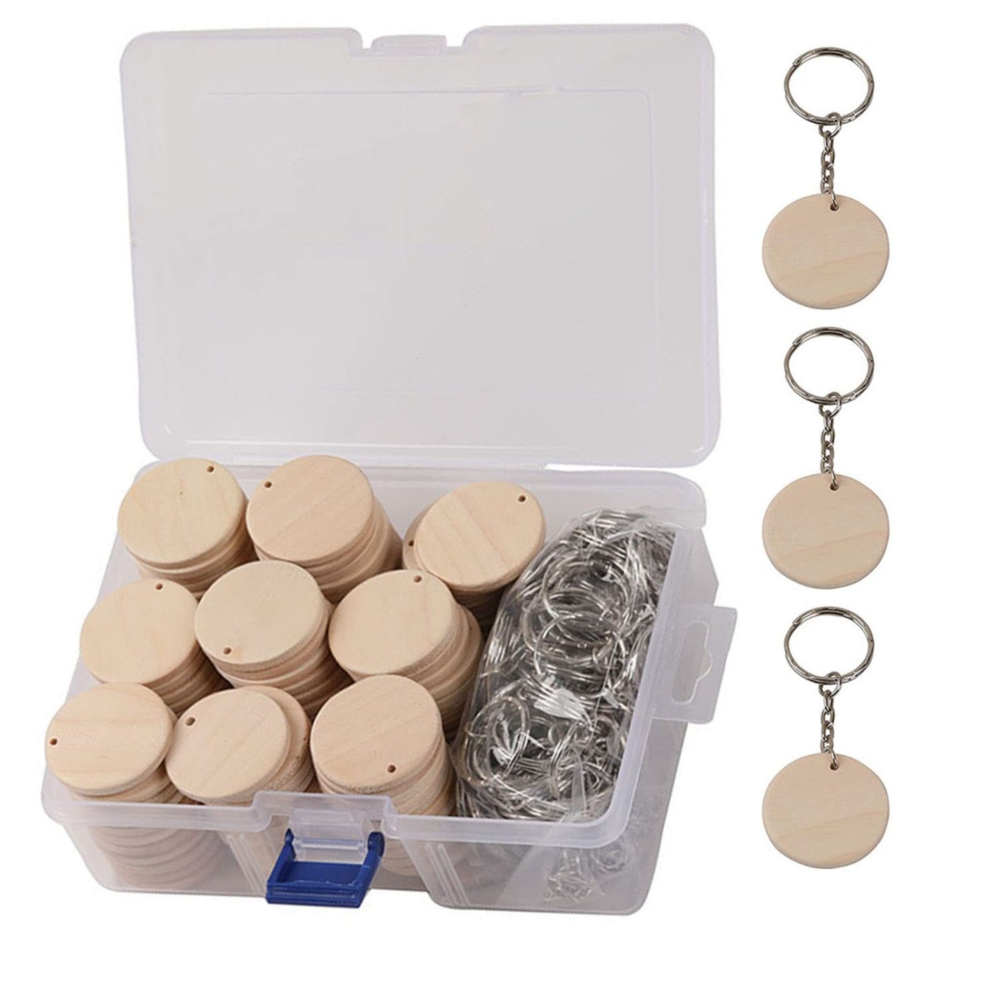 50-Piece Wooden Keychain DIY Crafting Set