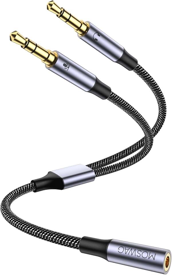 3.5mm Headphone and Microphone Splitter for PC and Laptop