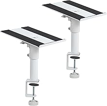 Clamp-on speaker stands with adjustable height and tilt, 2-pack