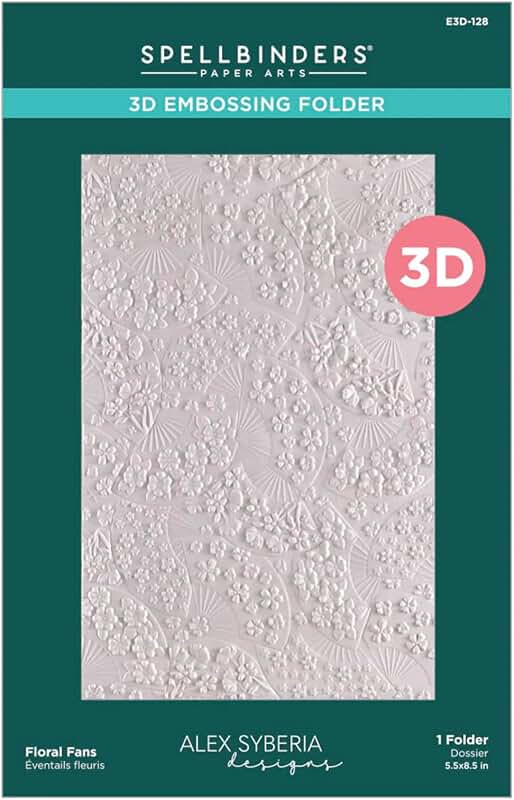 Springtime in Kyoto floral fans embossing folder