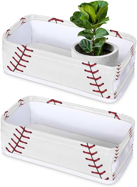 Set of 2 Waterproof Fabric Bathroom Storage Baskets