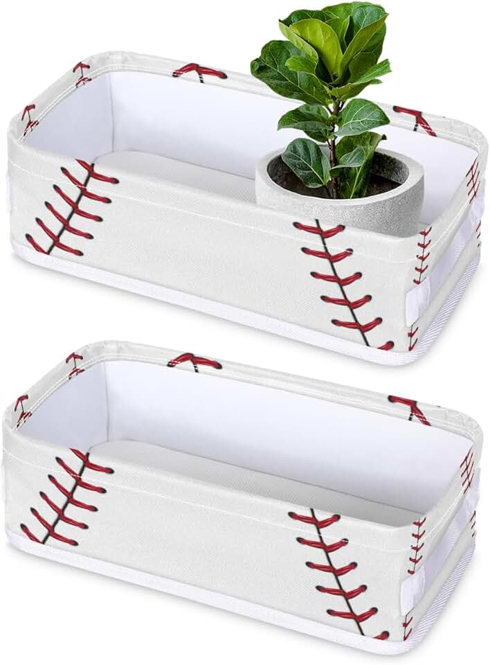 Set of 2 Waterproof Fabric Bathroom Storage Baskets