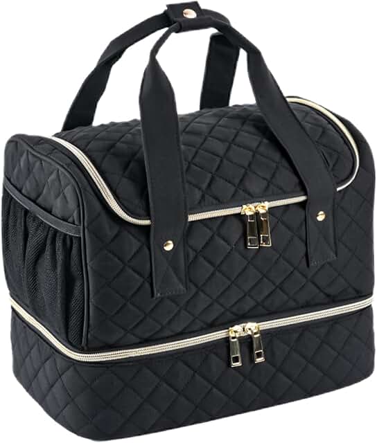 Black Nail Polish Organizer Bag with Side Pockets