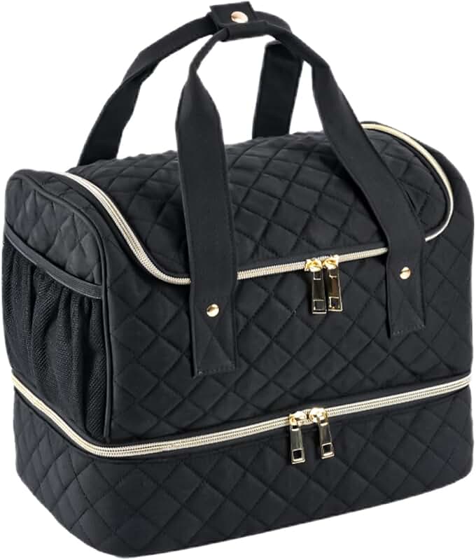 Black Nail Polish Organizer Bag with Side Pockets