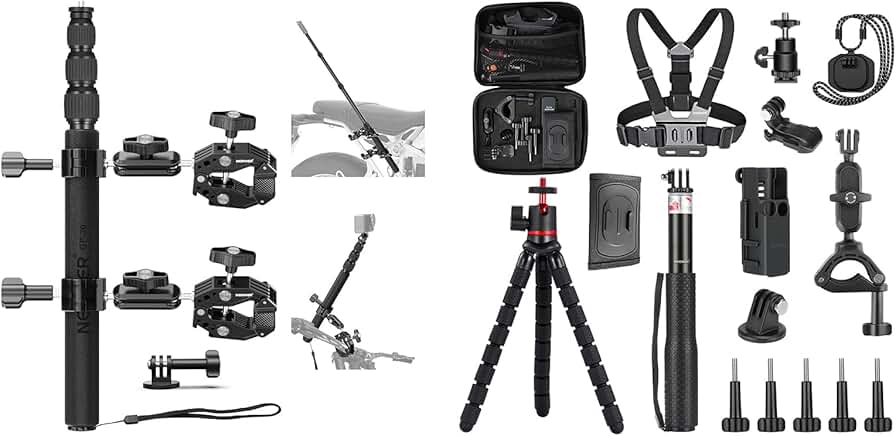 Motorcycle and Bicycle Handlebar Camera Mount and Accessory Kit