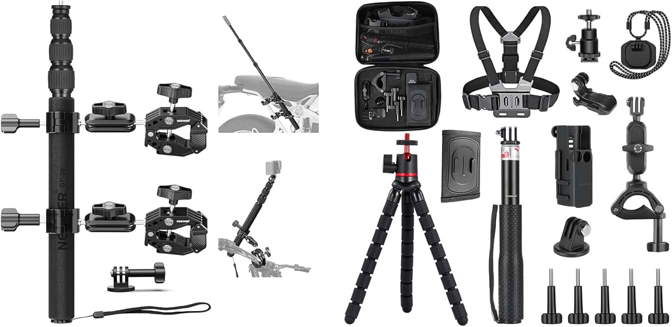 Motorcycle and Bicycle Handlebar Camera Mount and Accessory Kit