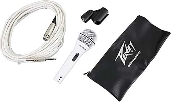 White Microphone with 1/4" to XLR Cable