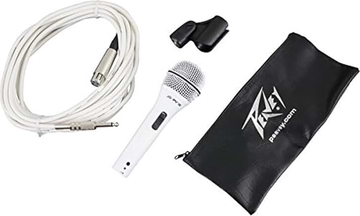 White Microphone with 1/4" to XLR Cable