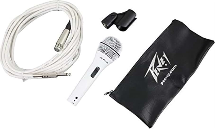 White Microphone with 1/4" to XLR Cable