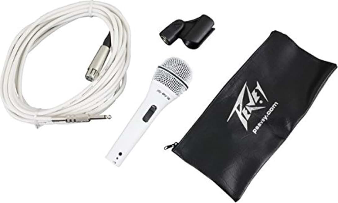 White Microphone with 1/4" to XLR Cable