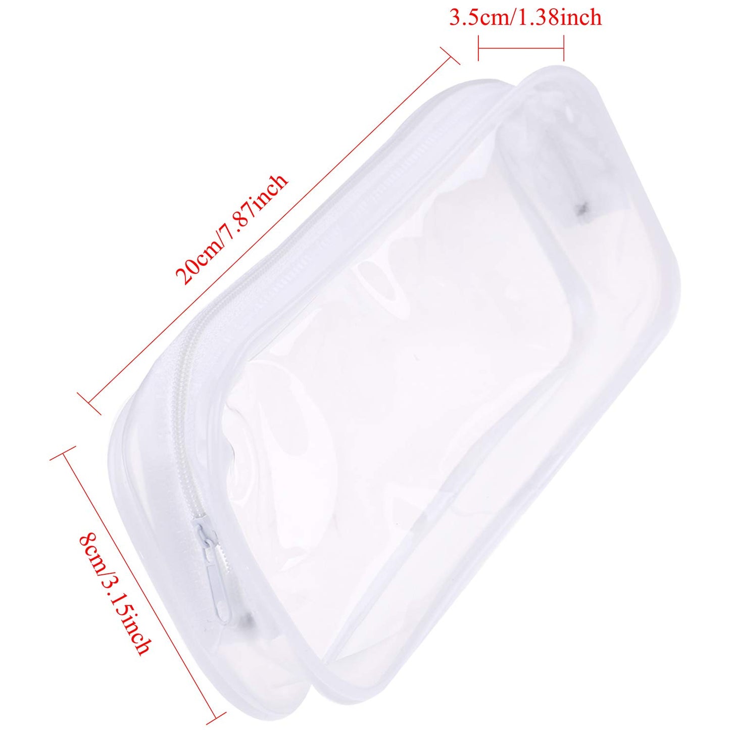 8-piece clear PVC pencil and makeup pouches