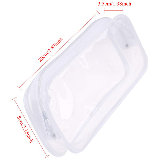8-piece clear PVC pencil and makeup pouches
