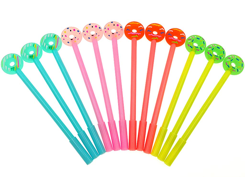 12-piece set of colorful donut-style gel pens