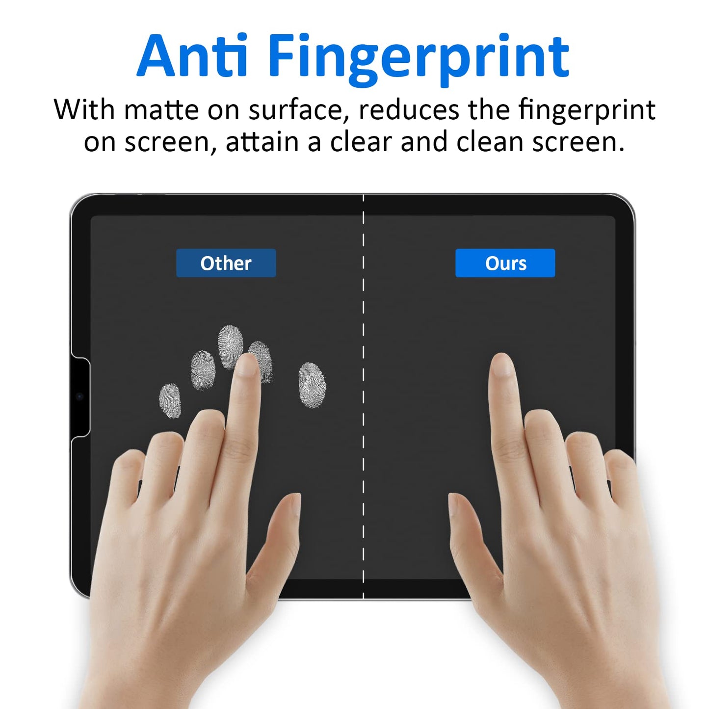 [2 Pack] Matte Glass Screen Protector Compatible with iPad Air 5th Generation 2022 10.9 inch, [Install Frame] Anti Glare/Fingerprint Free/Bubble Free/9H Tempered Glass iPad Air 5