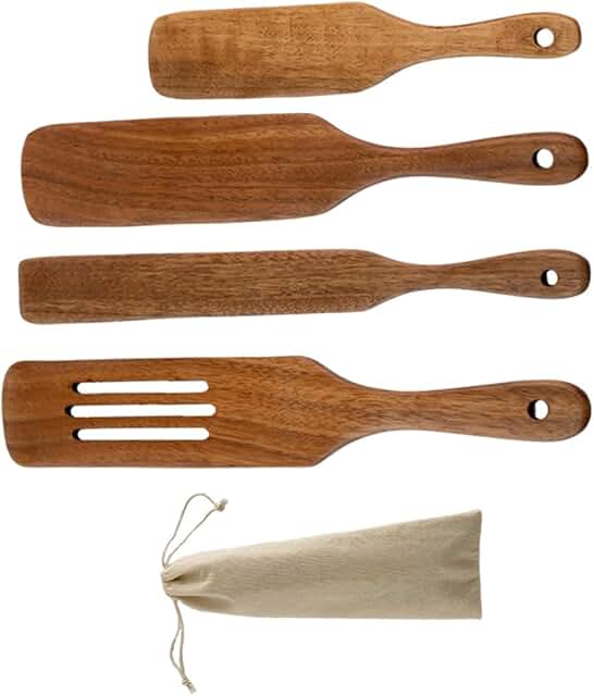 Food Grade Wooden Kitchen Utensil Set for Cooking and Serving
