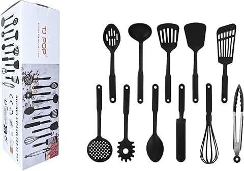 11-Piece Kitchen Utensil Set with Heat-Resistant Nylon Tools