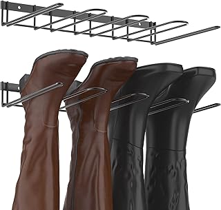 Wall-mounted boot rack for four pairs of shoes
