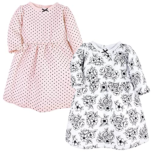 Infant and Toddler Girl Cotton Dresses Black T e Pink, 0-3 Months