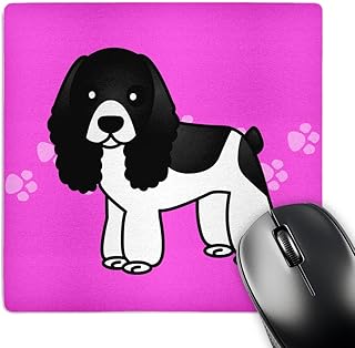 Cute Black and White Cocker Spaniel Mouse Pad