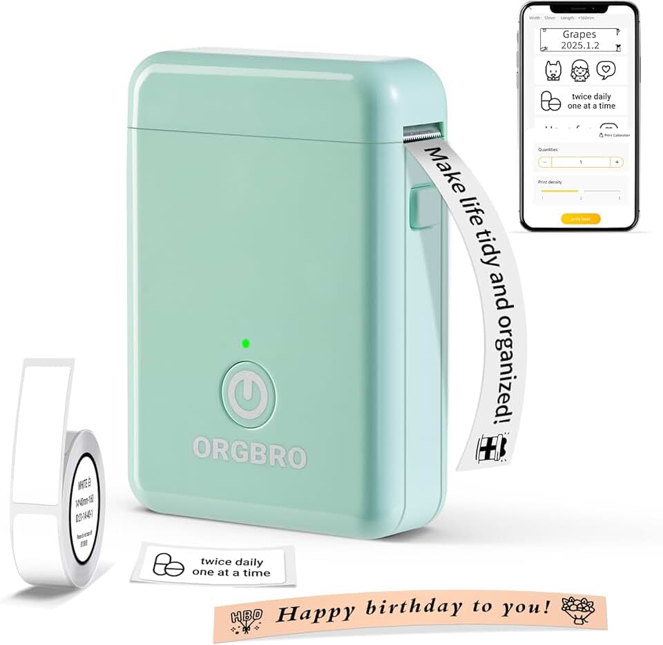 Portable Bluetooth Label Maker with Tape for Home and Office